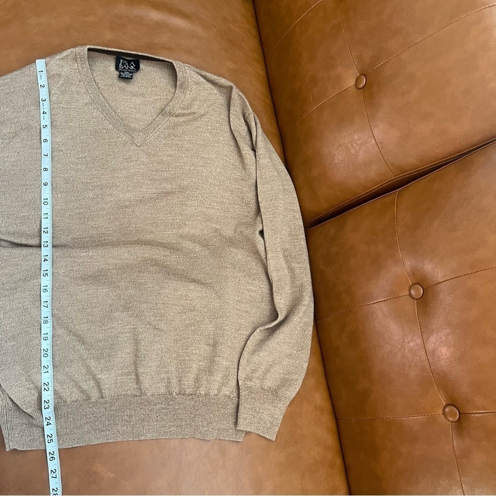Jos A Bank Men Signature Collection Caramel Merino  Wool Lightweight Sweater XXL - Picture 4 of 5